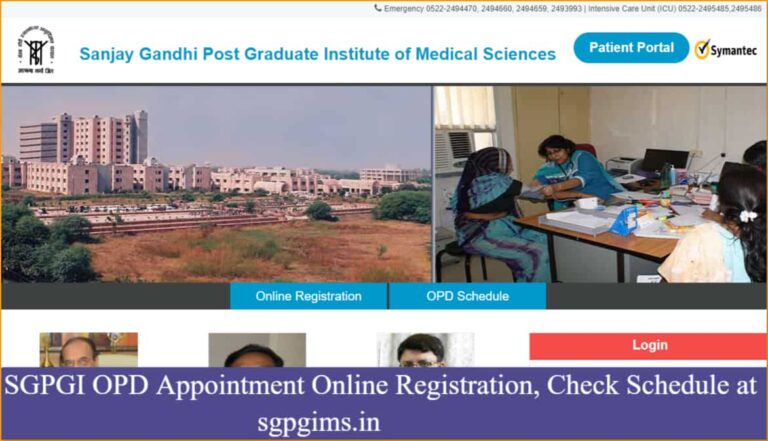 SGPGI OPD Appointment Online Registration Check Schedule at sgpgims in